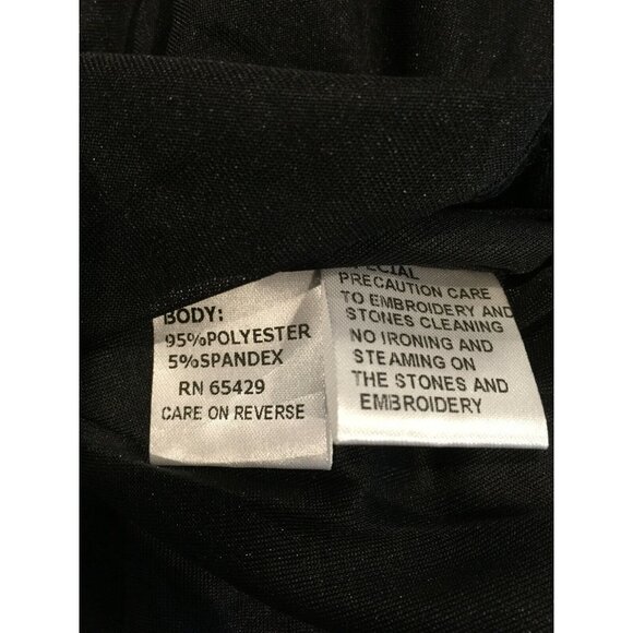 Tesoro Moda Womens Small Black Straight Bodycon Dress Embroidered Mesh Stretch - Picture 4 of 9